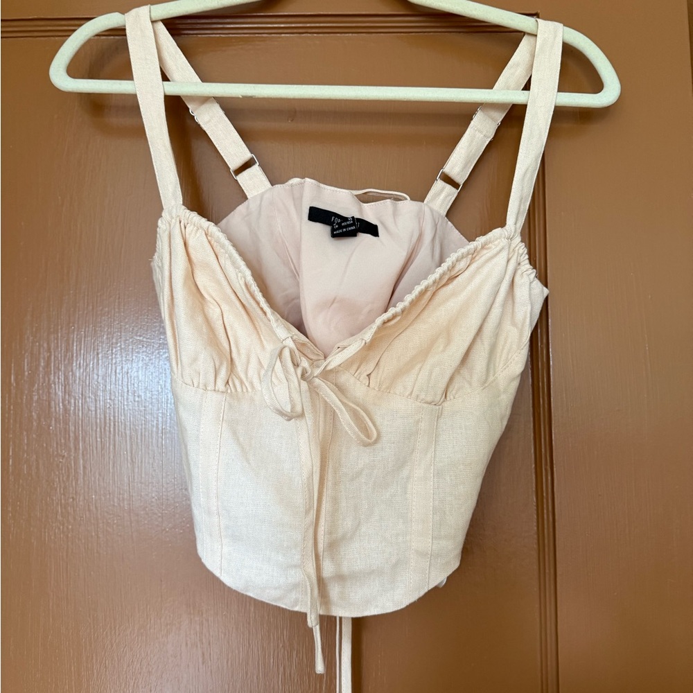 Peach linen top size XS - never worn